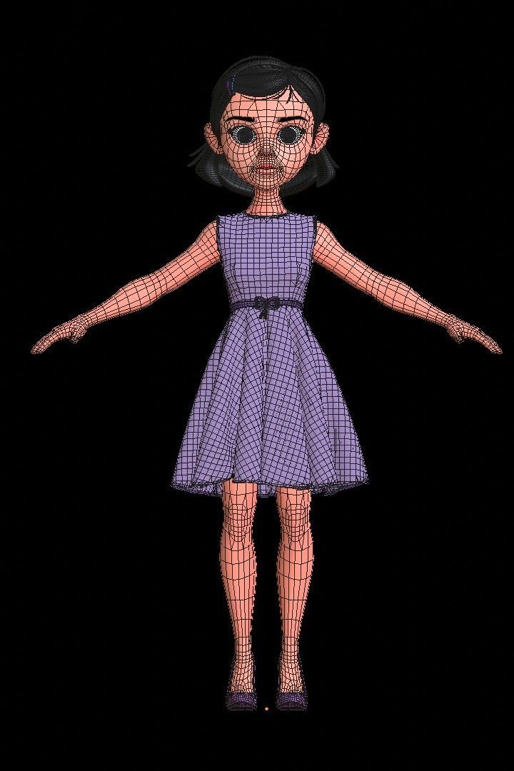 Kim Girl Character 3D model_10