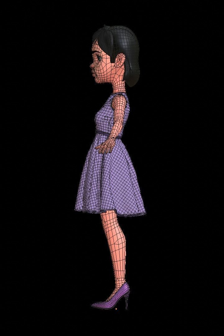 Kim Girl Character 3D model_13