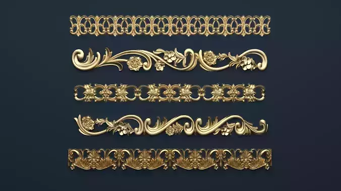 Classic decor ornament v-3D model03