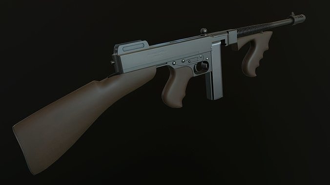 Thompson submachine gun Free low-poly 3D model