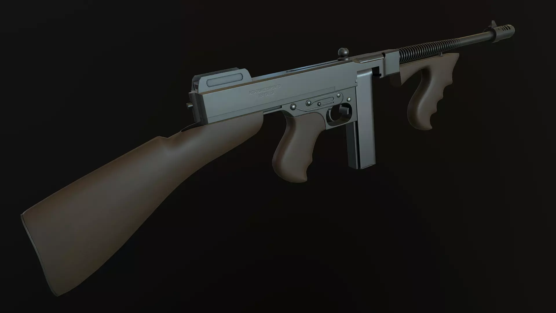 Thompson submachine gun Free low-poly 3D model