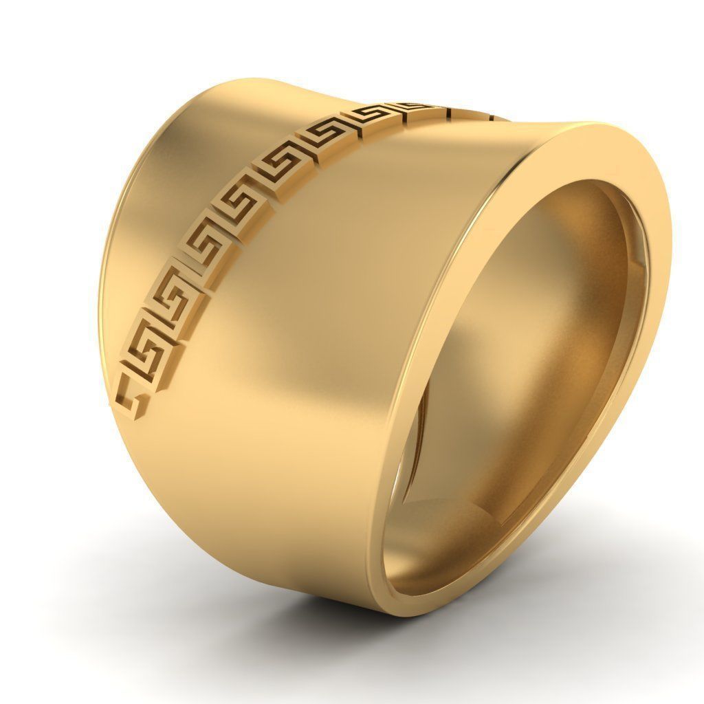 ring with a Greek pattern 3D print model_1