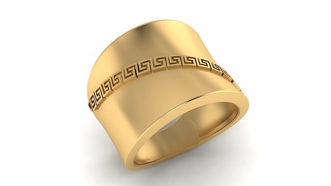 ring with a Greek pattern 3D print model