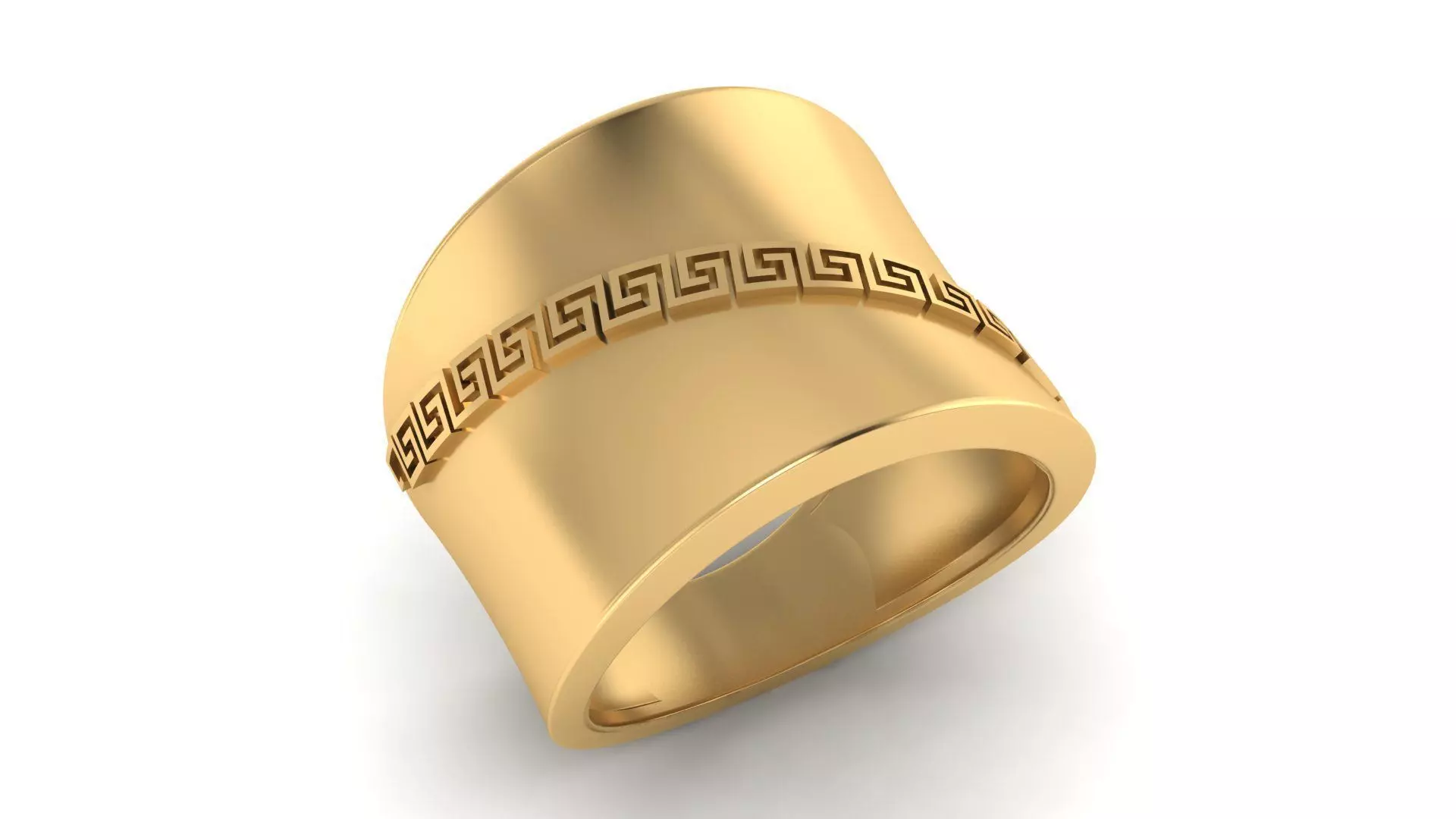 ring with a Greek pattern 3D print model_0