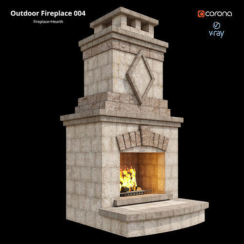 Outdoor Fireplace 004 3D model