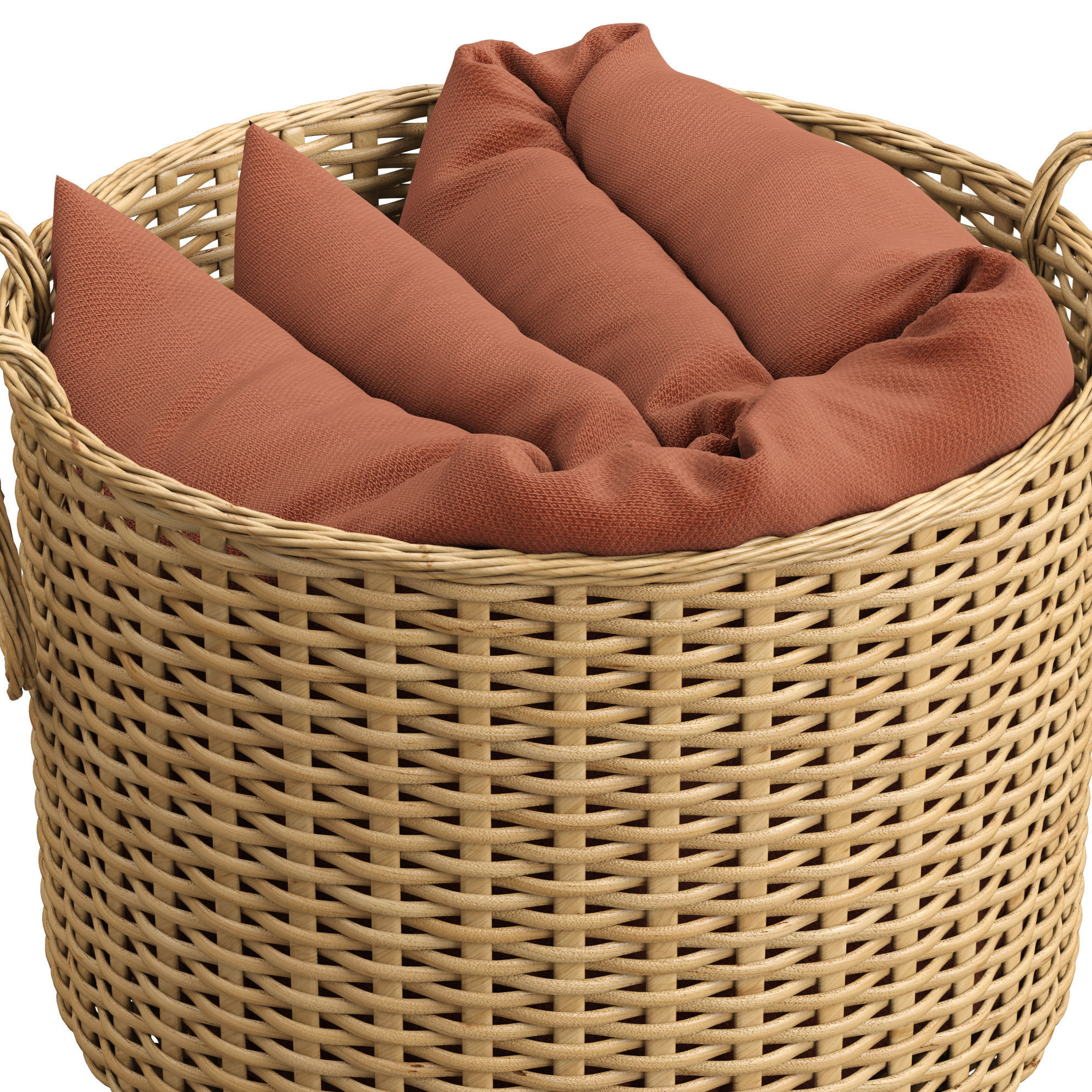 basket with blanket 3D model_1
