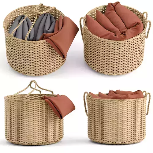 basket with blanket
