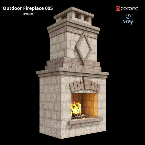 Outdoor Fireplace 005 3D model