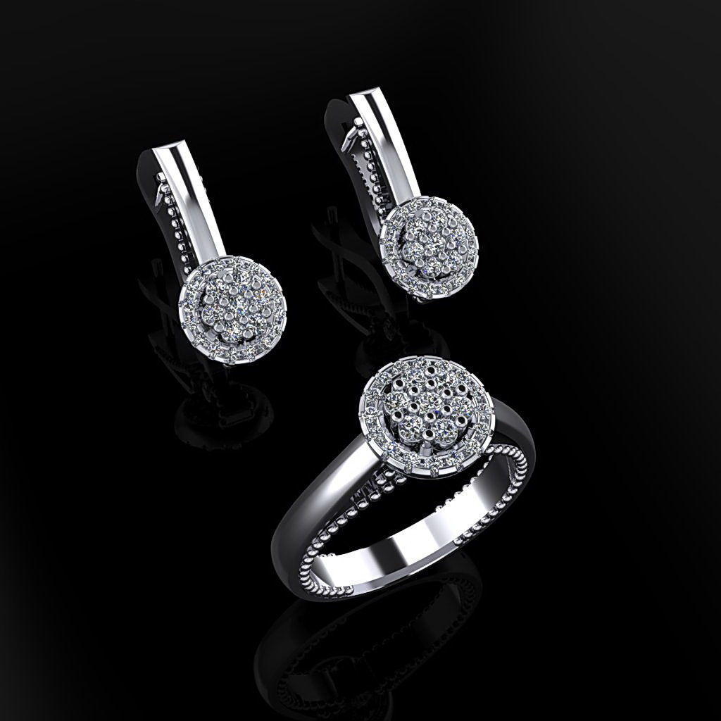 Ring and Earrings 86 3D print model_2