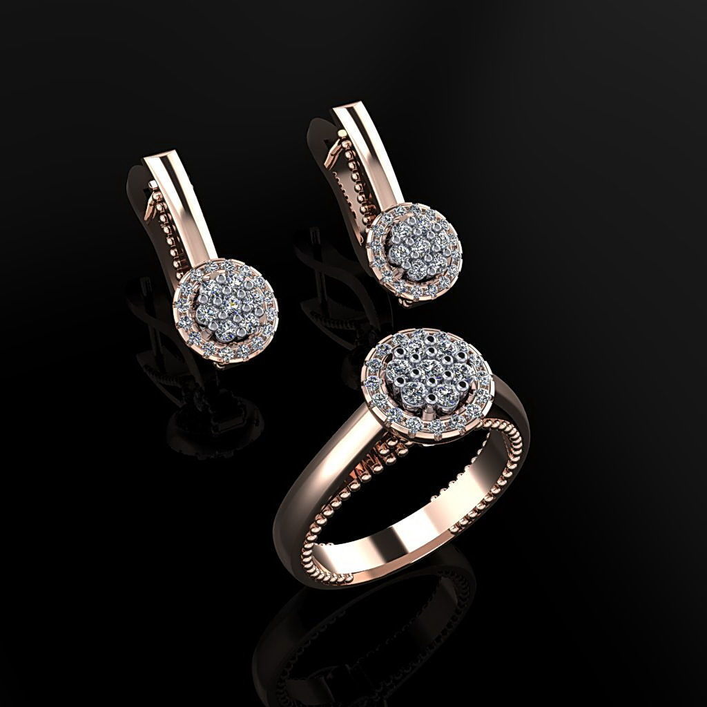 Ring and Earrings 86 3D print model_1