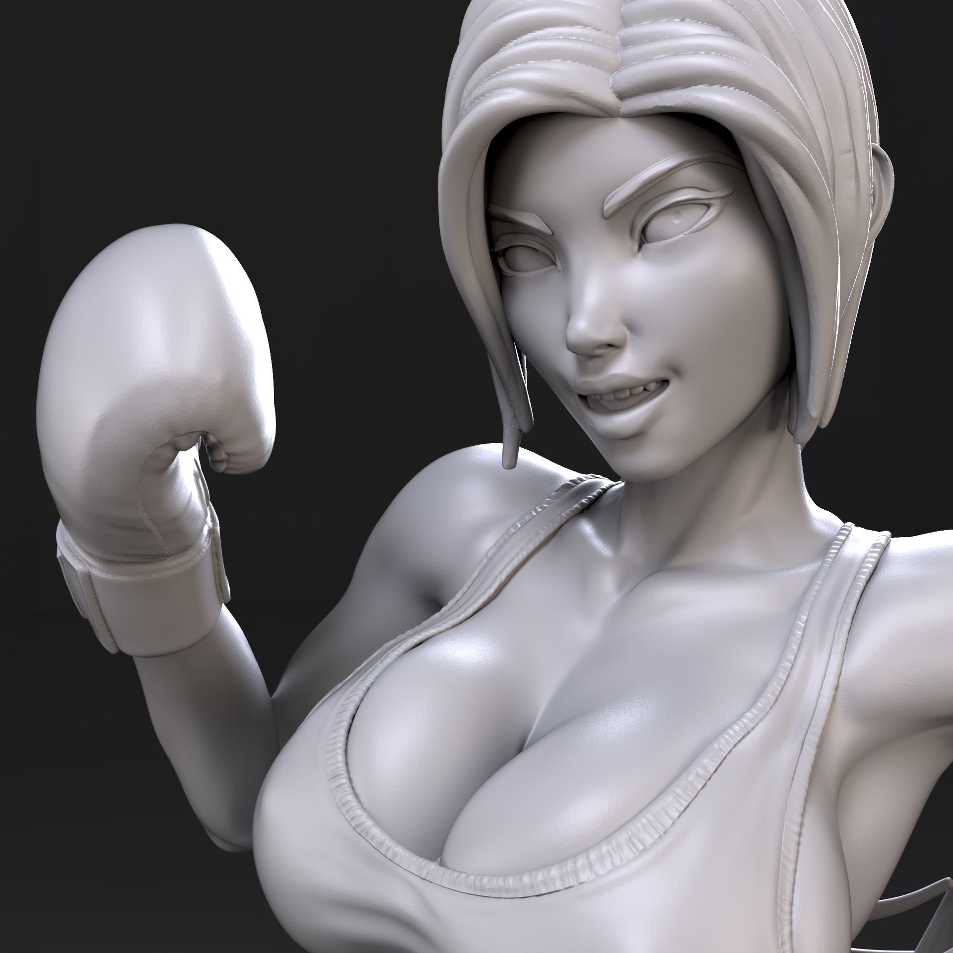 Knockout 3D Print female boxer - action figure 3D print model_7