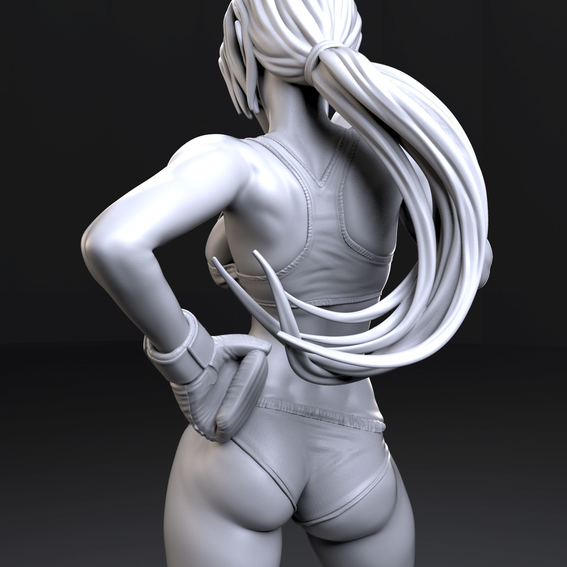 Knockout 3D Print female boxer - action figure 3D print model_8