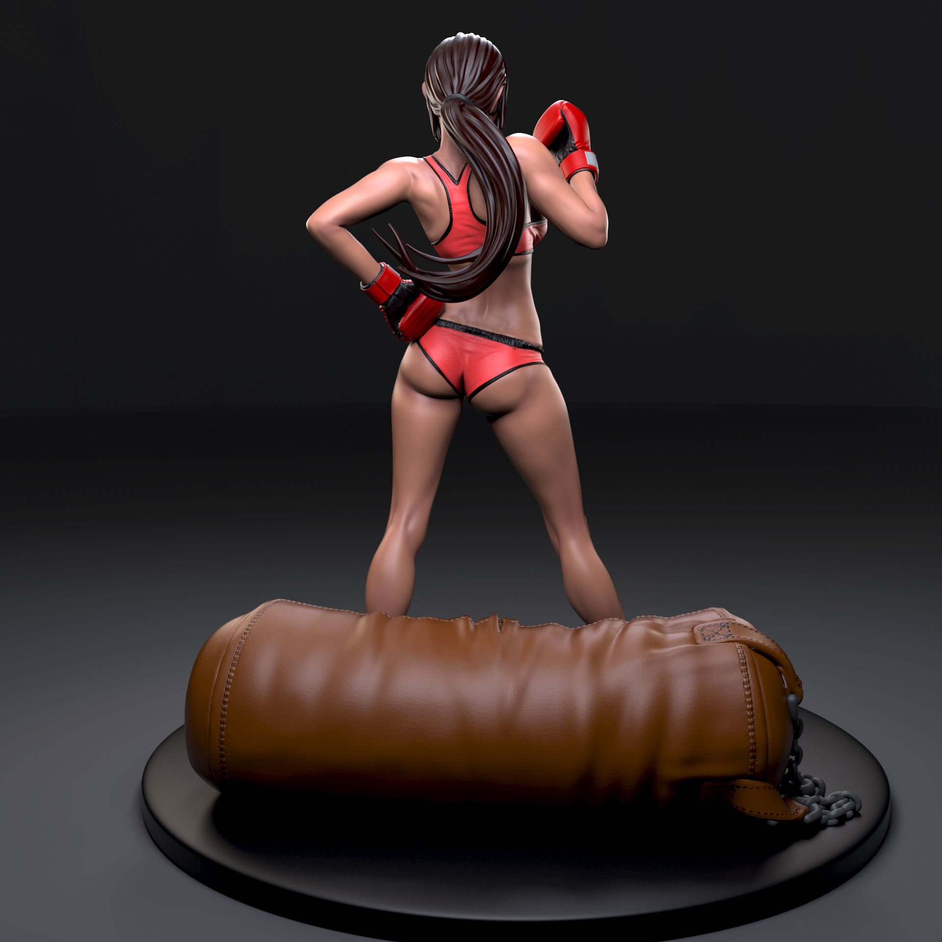 Knockout 3D Print female boxer - action figure 3D print model_3