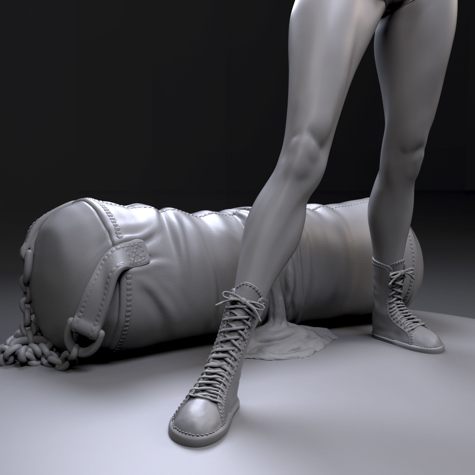 Knockout 3D Print female boxer - action figure 3D print model_9