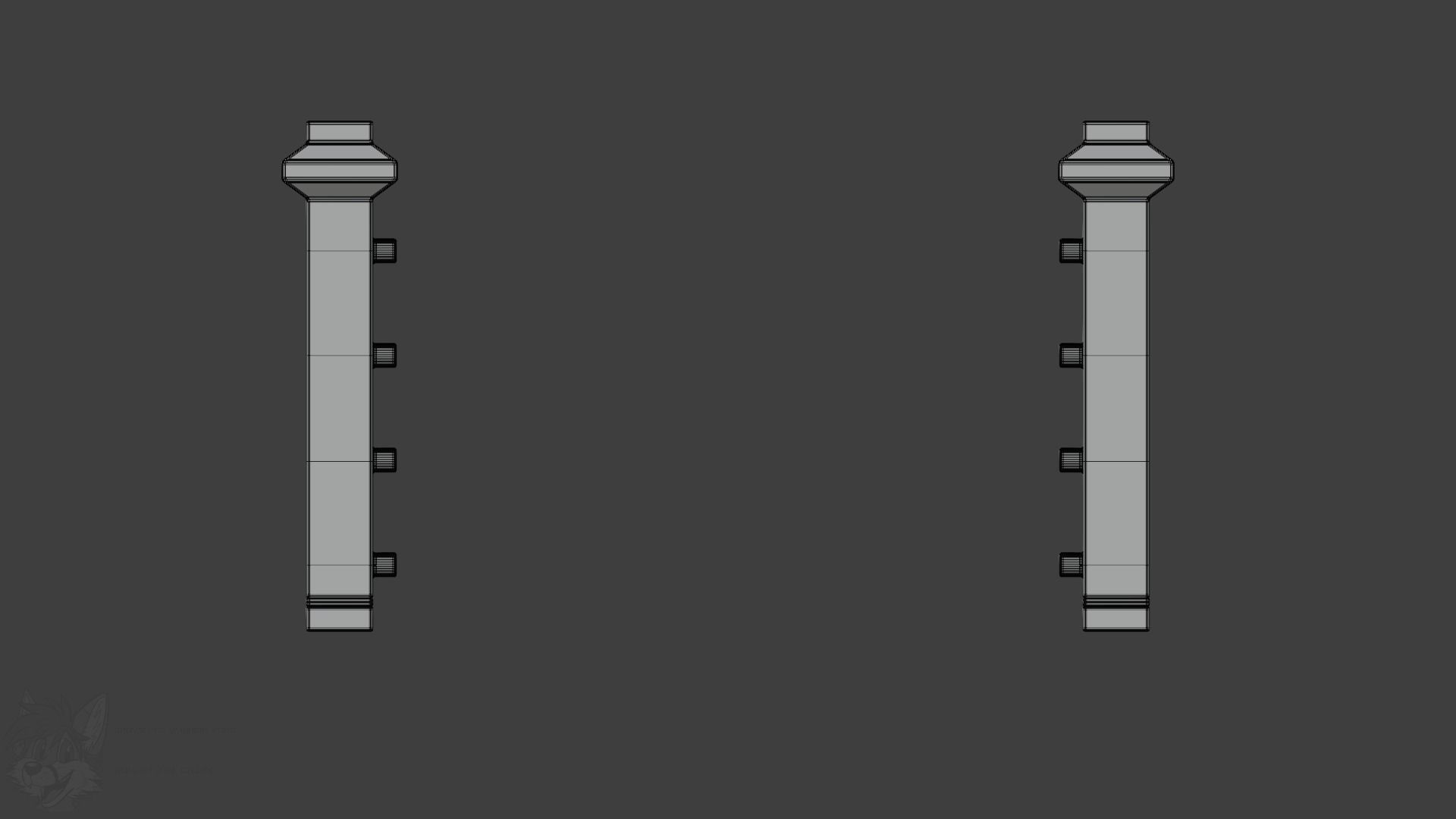 Sci Fi Modular Railing for City Walkways 3D model_9