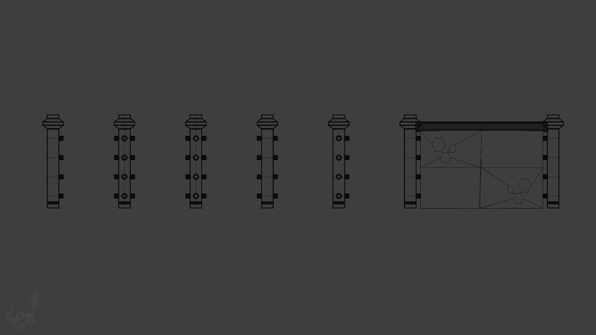 Sci Fi Modular Railing for City Walkways 3D model_6