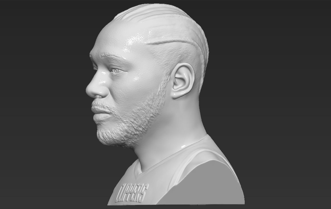 Kawhi Leonard bust 3D printing ready stl obj formats 3D print model_4