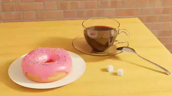 Breakfast donut with sprinkles