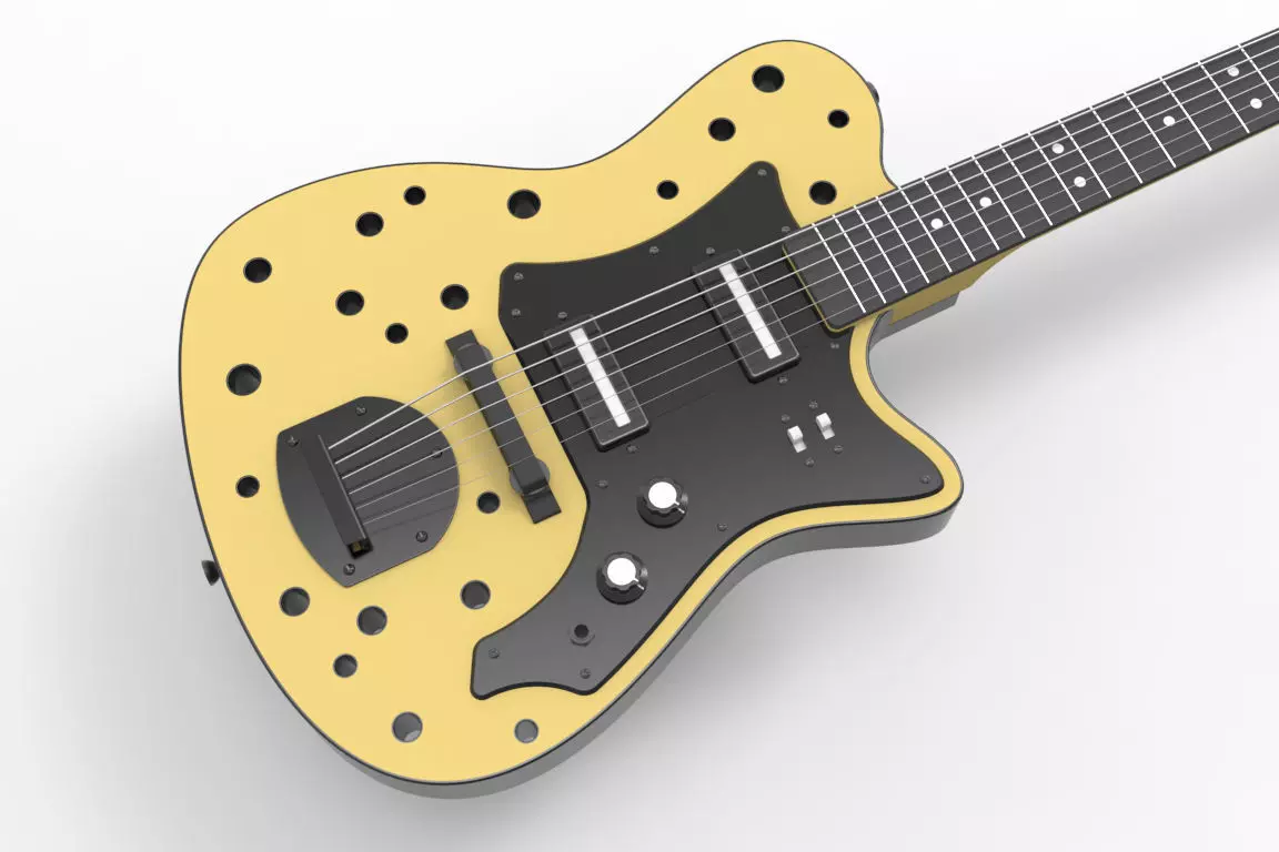 Custom Holes Electric Guitar 3D model