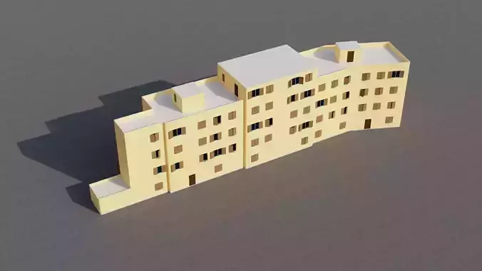 Residential city building Low-poly