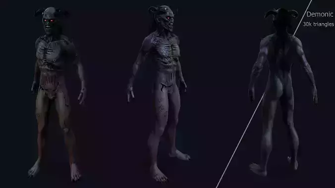 Demonic demon Low-poly 3D model