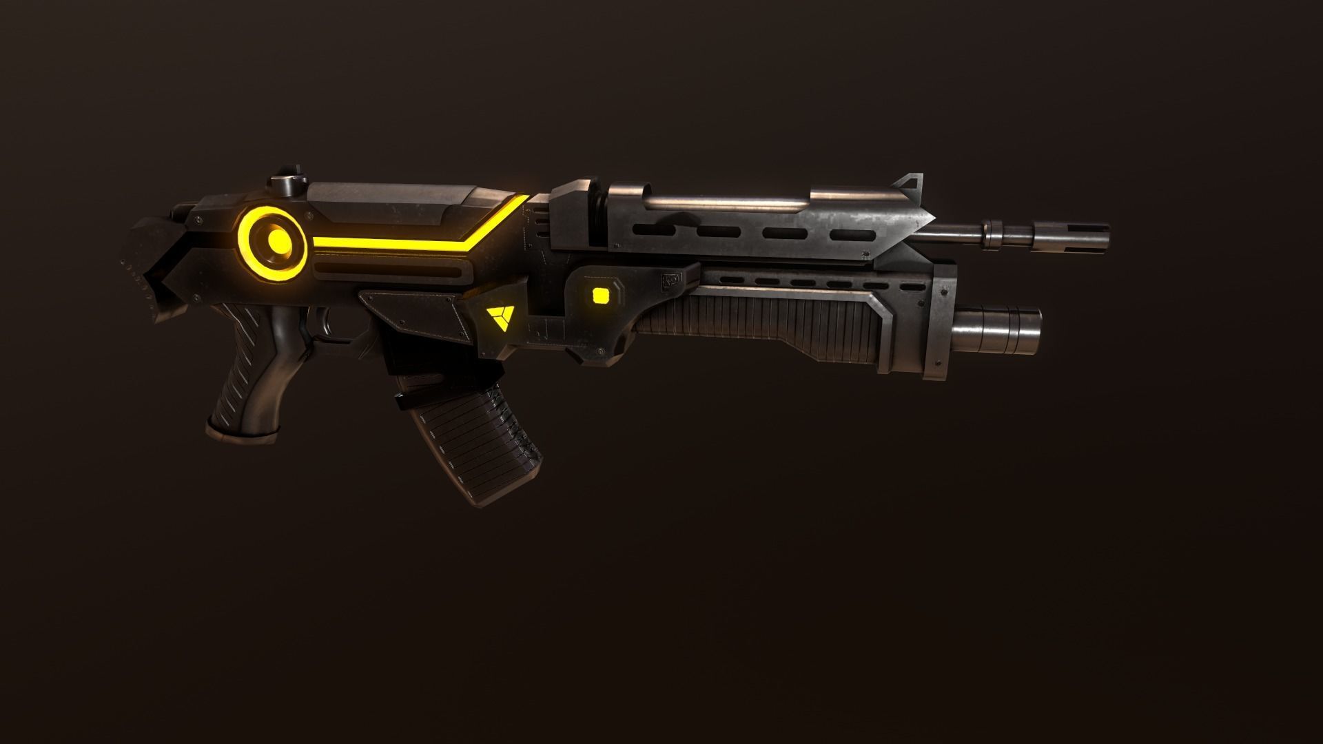 Sci-Fi  Energy Weapon Low-poly 3D model_3