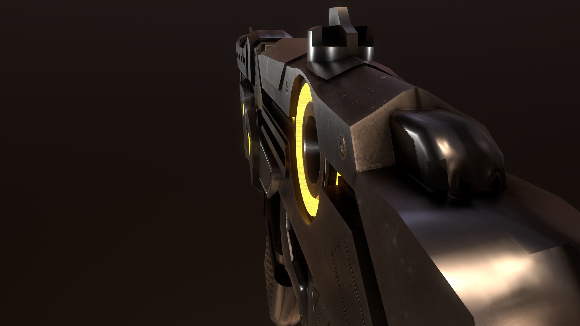 Sci-Fi  Energy Weapon Low-poly 3D model_5