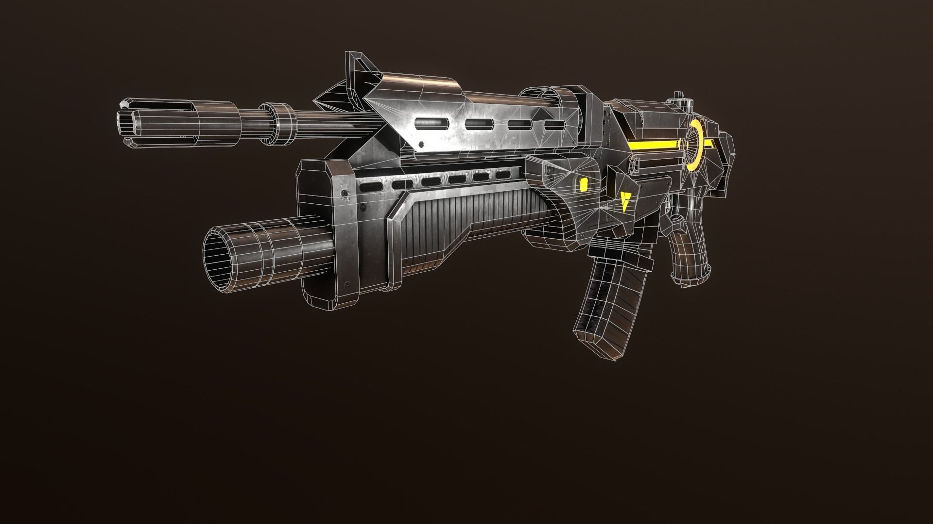 Sci-Fi  Energy Weapon Low-poly 3D model_7