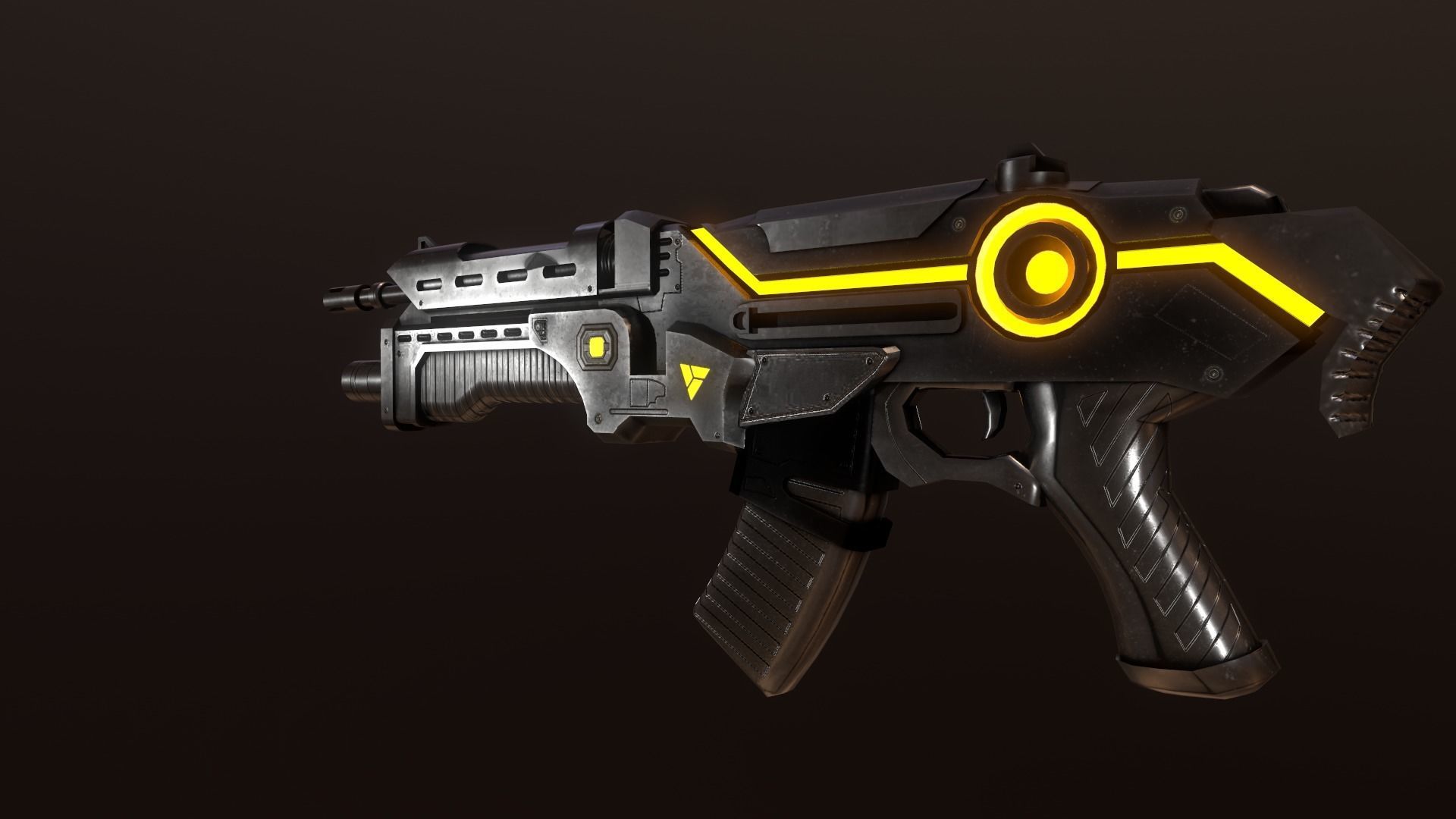 Sci-Fi  Energy Weapon Low-poly 3D model_2