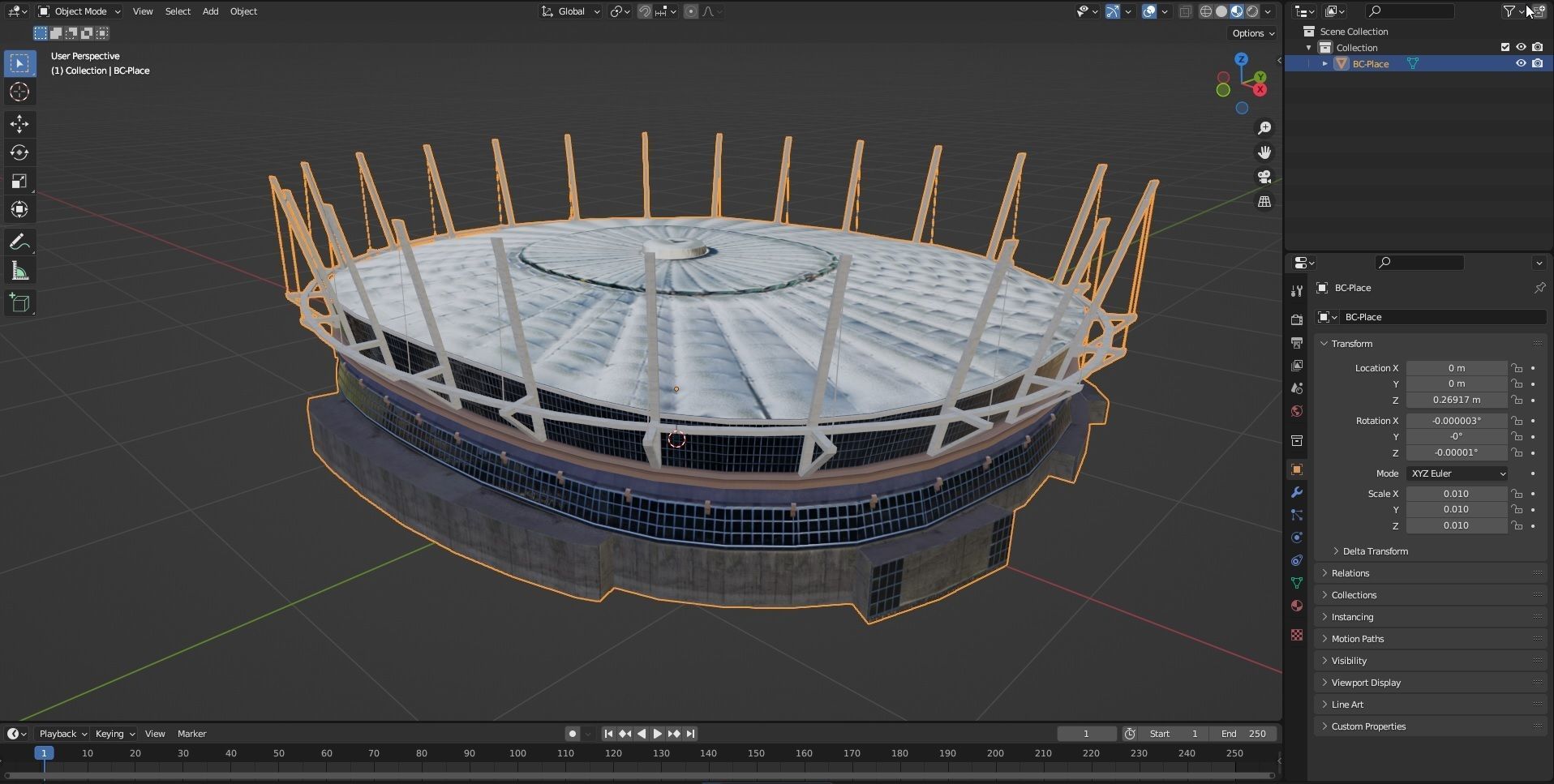 BC-Place Vancouver -  Stadium Low-poly 3D model_5