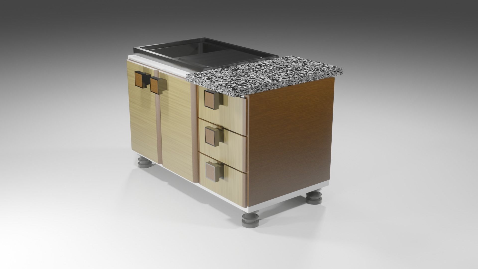 washbasin table Low-poly 3D model_2