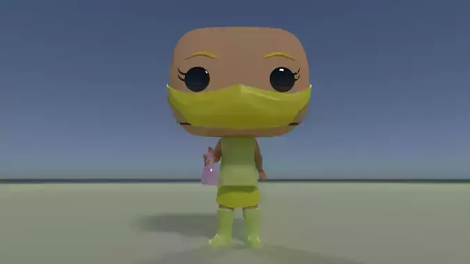 Custom Pop DIY Pandemic Covid Girl with sprayer 3D print model