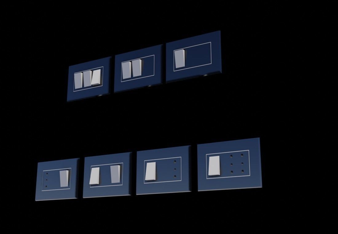 Electric Wall Socket Switch 3D models Low-poly 3D model_4