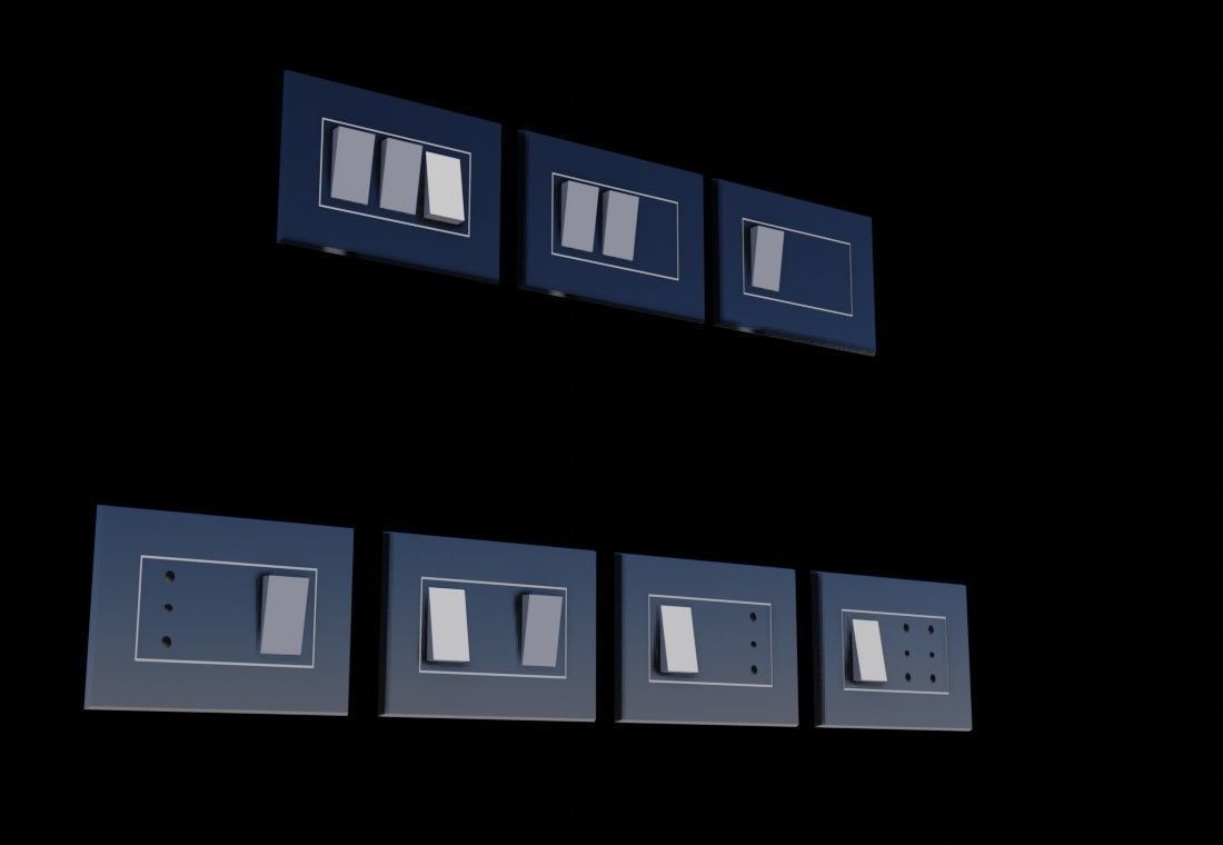 Electric Wall Socket Switch 3D models Low-poly 3D model_3