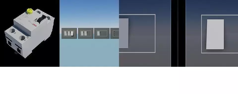 Cooling fan Differential switch Electric Wall 3D Model Collection_0