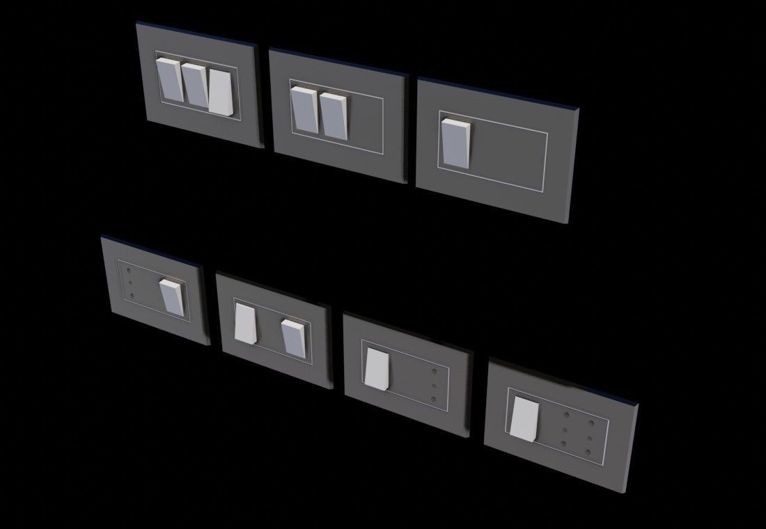 Cooling fan Differential switch Electric Wall 3D Model Collection_19