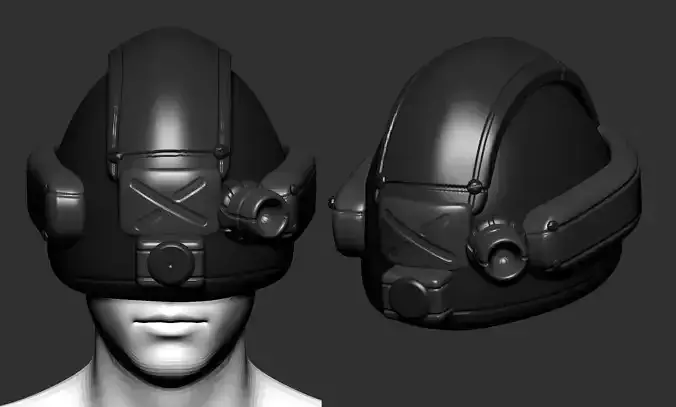 helmet high poly sculpt 3d printable ver 7 3D model