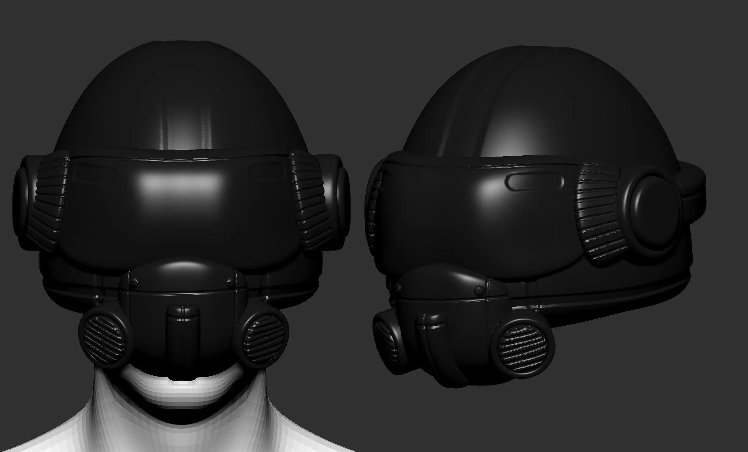 helmet high poly sculpt 3d printable 3D model 3D model_0