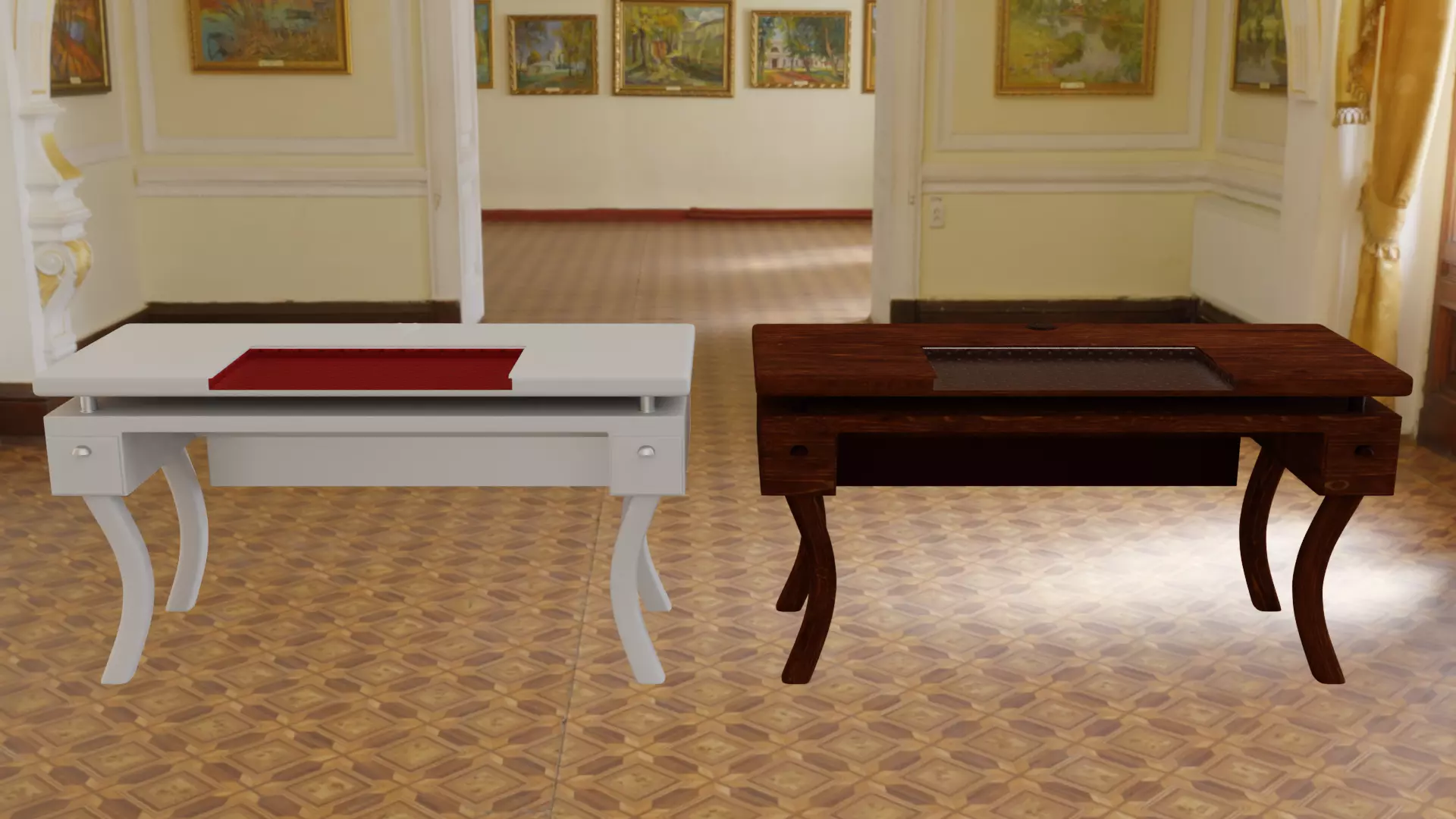 3D model Design Computer Desk VR / AR / low-poly | CGTrader