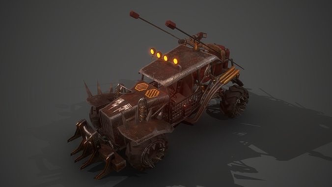 Apocalyptic Buggy  Modular 01 Low-poly 3D model