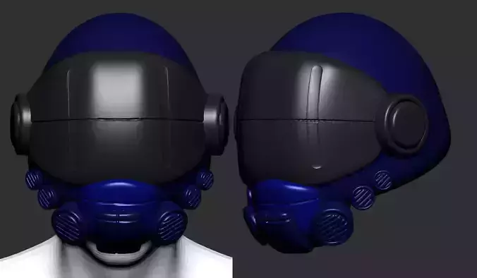helmet high poly sculpt 3d printable ver 7 3D model