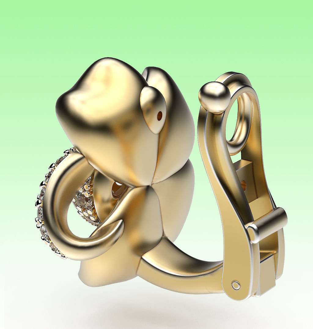 Earrings Water Lily 3D print model_2