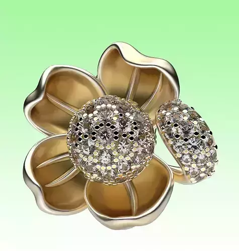 Earrings Water Lily 3D print model