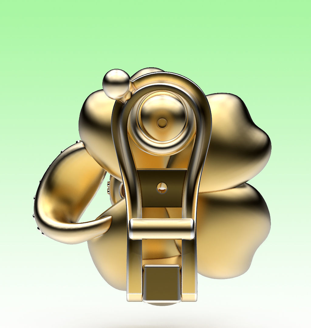 Earrings Water Lily 3D print model_5