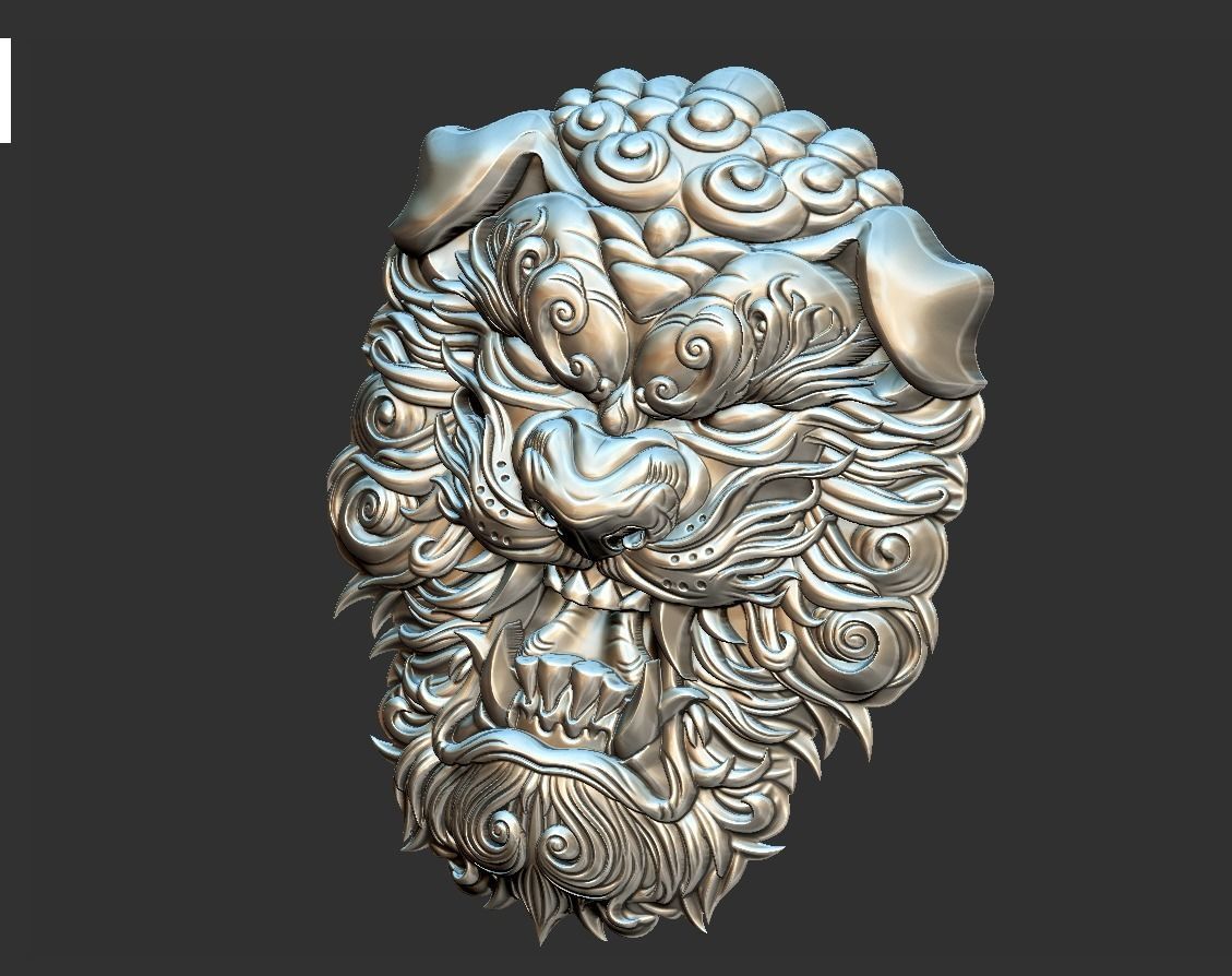 lion head 3D print model_6