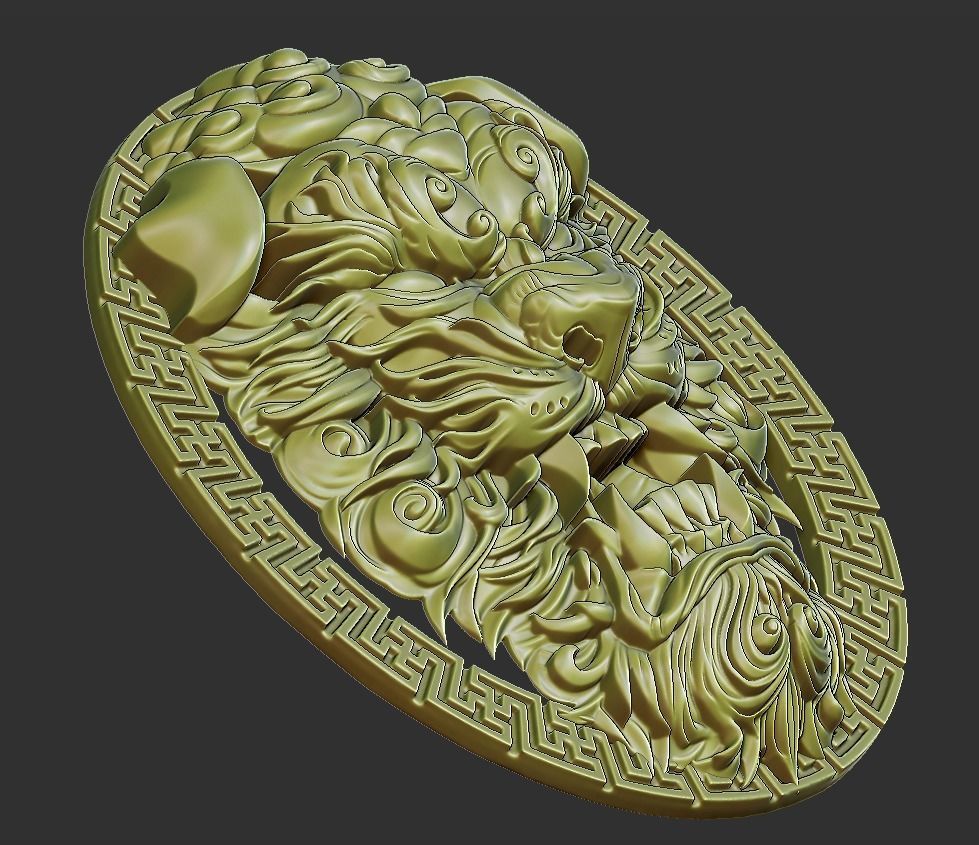 lion head 3D print model_14