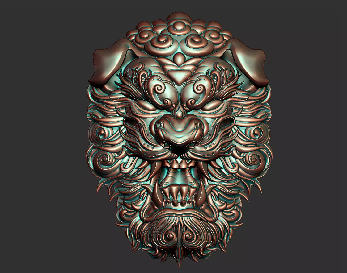 lion head 3D print model_0