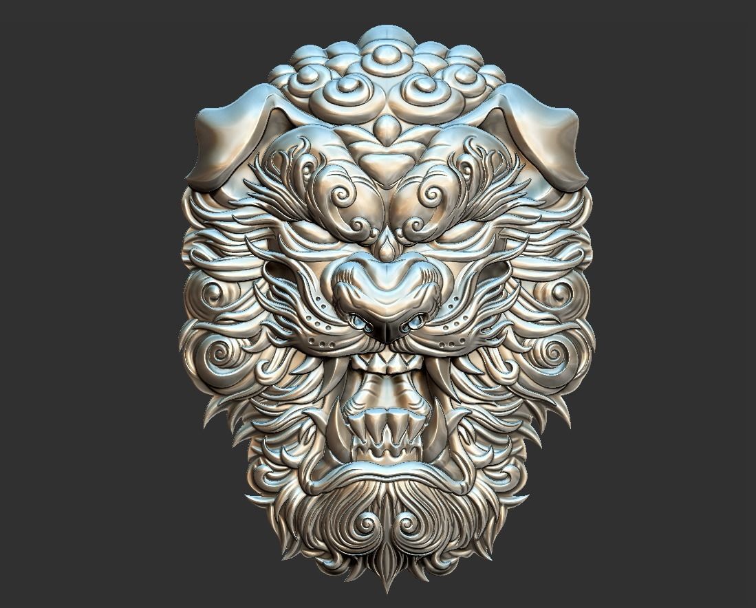 lion head 3D print model_3