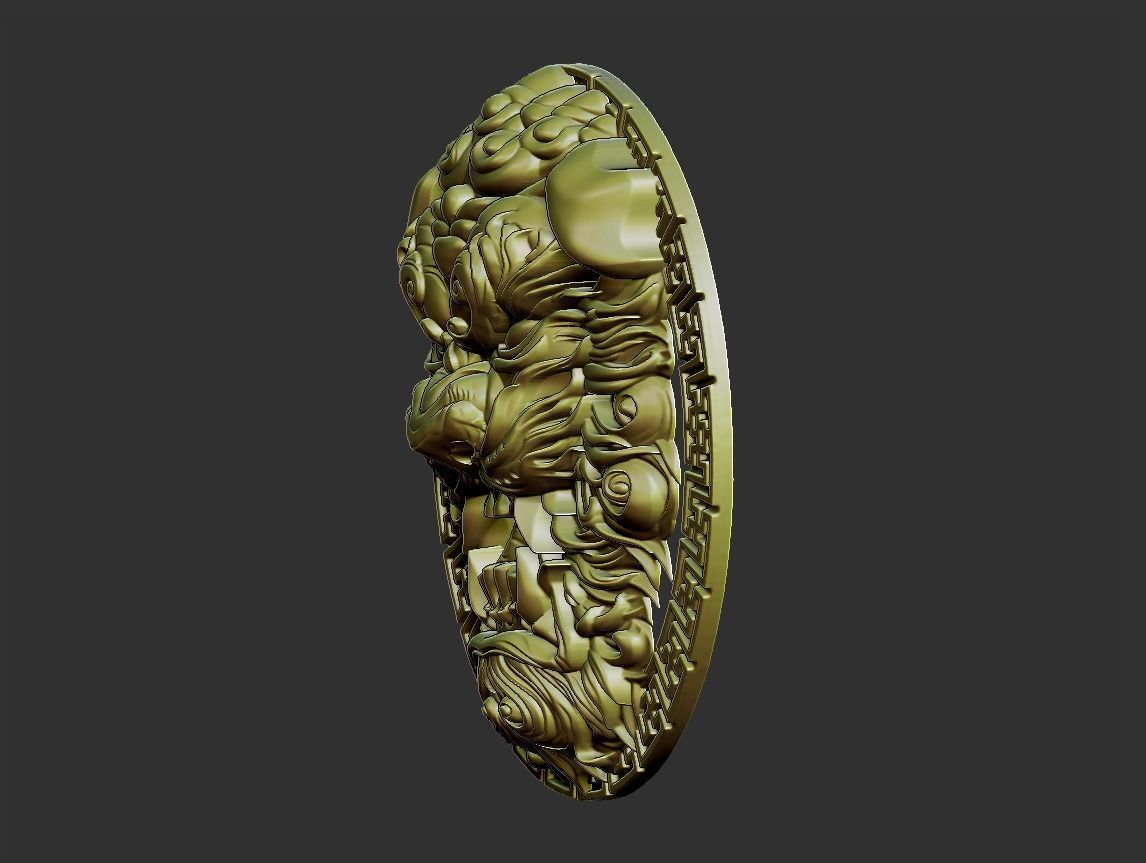lion head 3D print model_13