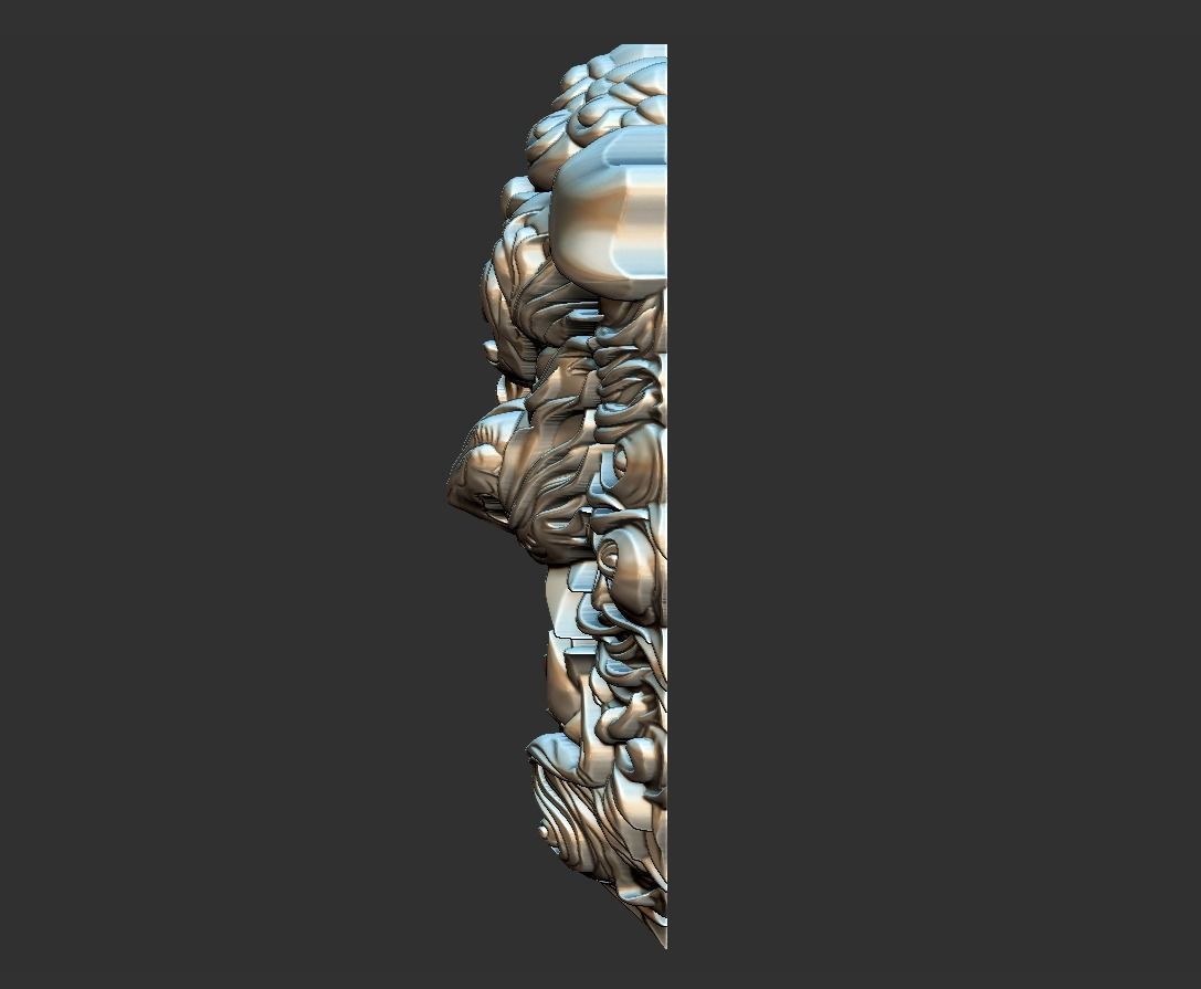 lion head 3D print model_4